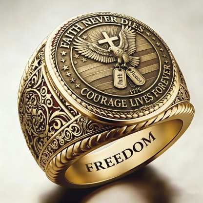 Patriotic Style Veterans Ring