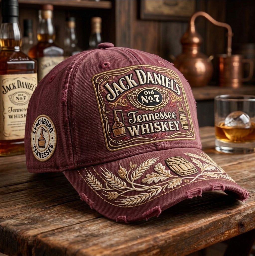 Vintage Distressed Alcoholic Beverage Brands Outdoor Baseball Cap