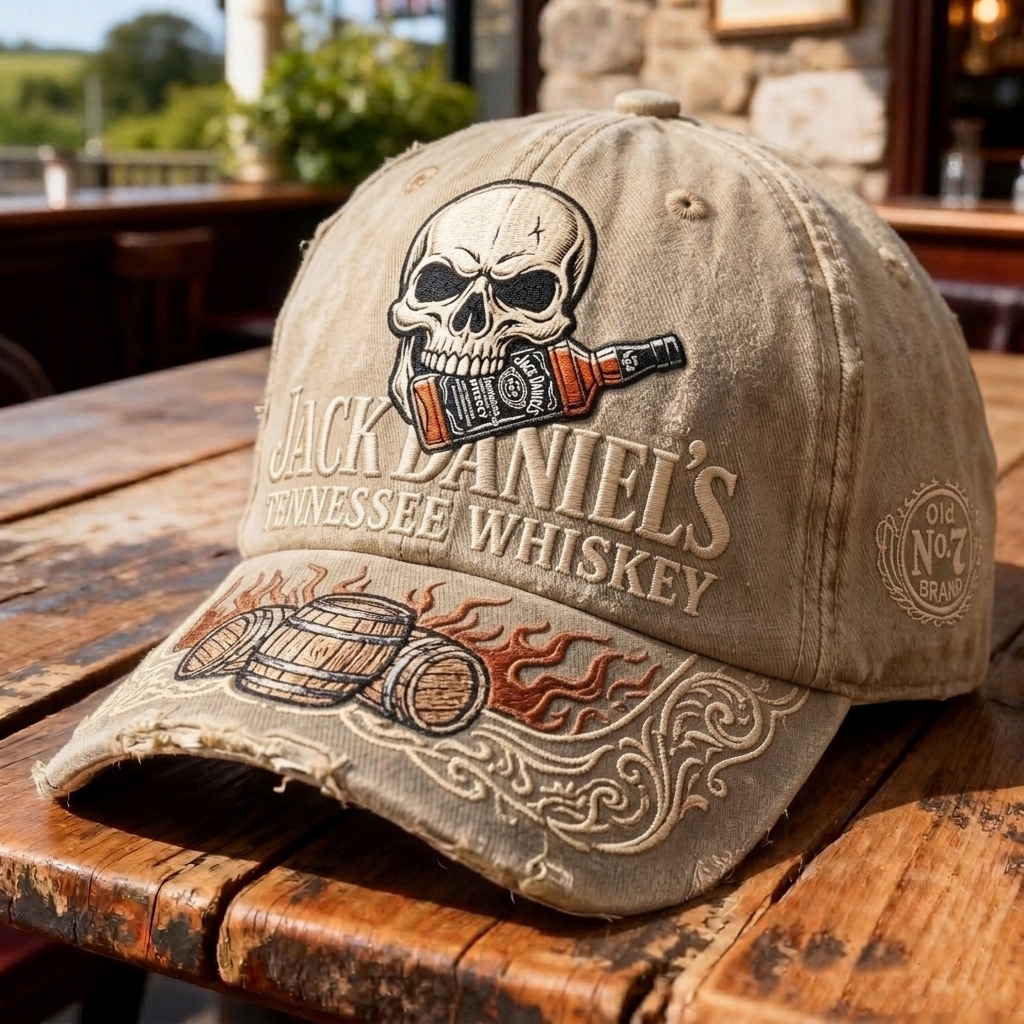 Vintage Distressed Alcoholic Beverage Brands Outdoor Baseball Cap