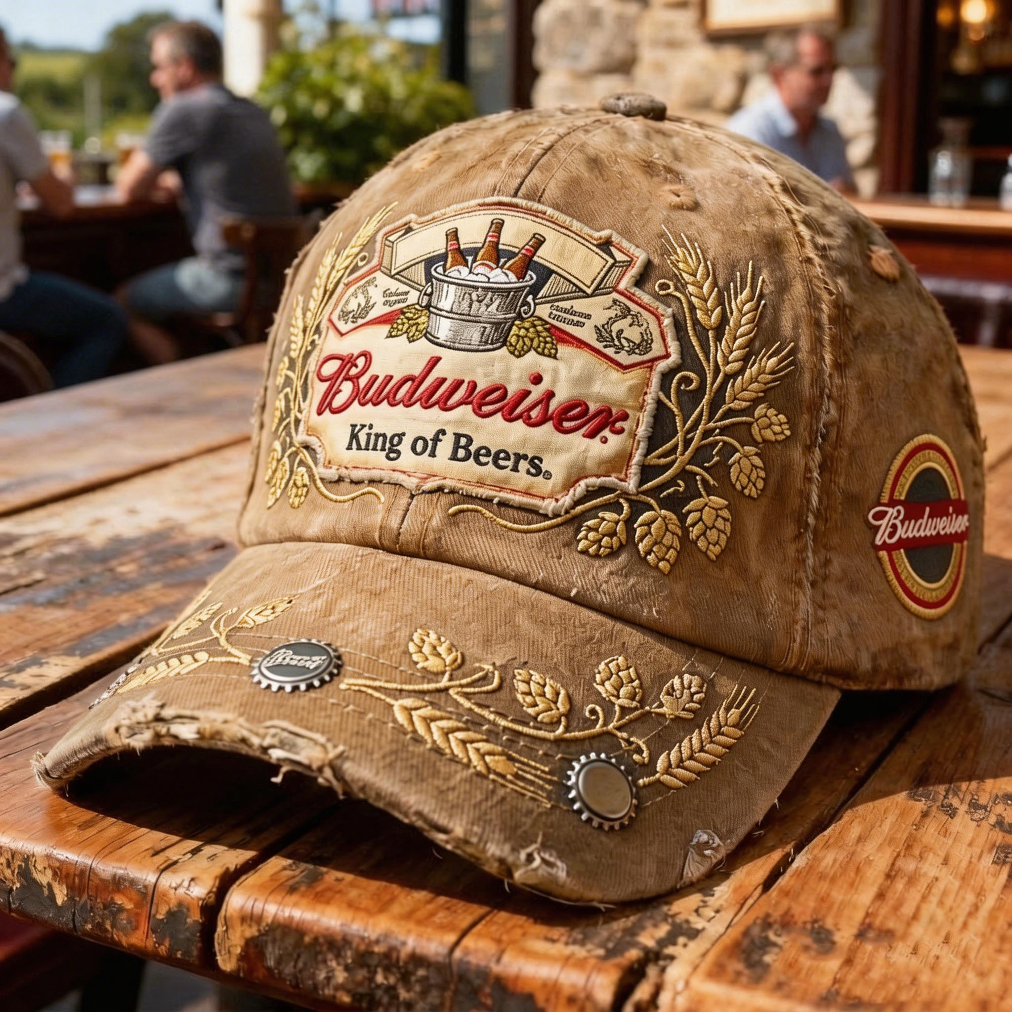 Vintage Distressed Alcoholic Beverage Brands Outdoor Baseball Cap