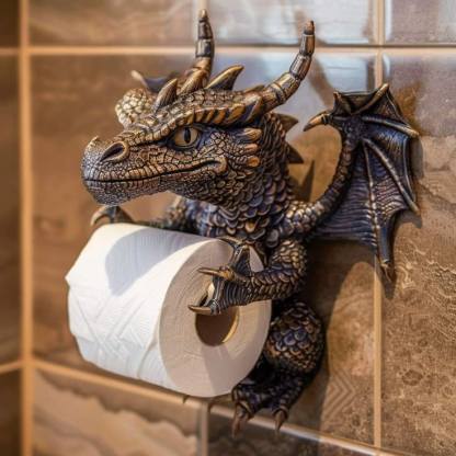 Gothic Dragon Toilet Paper Holder Wall Mounted Bathroom Decor