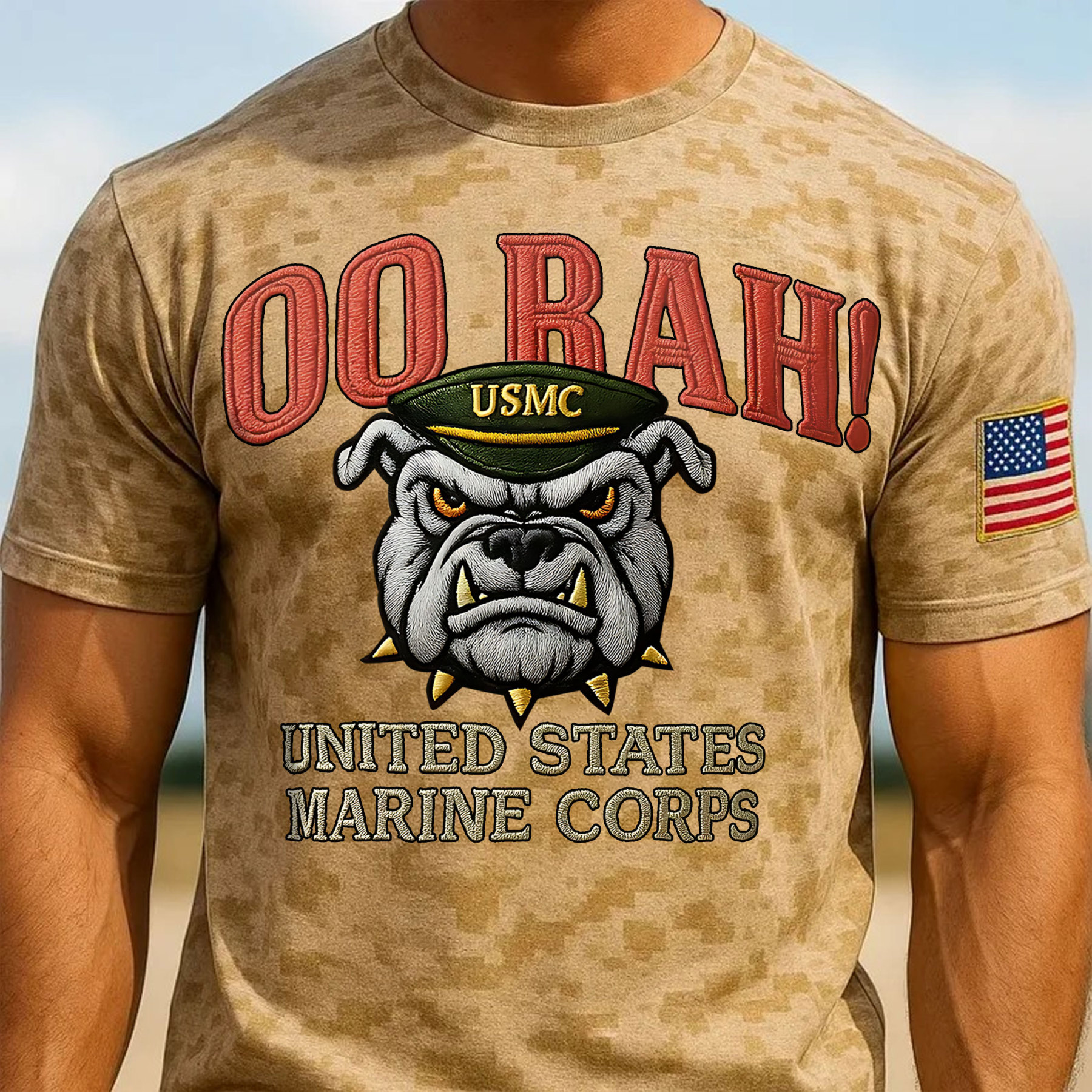 USMC 250th Anniversary Printed Casual Short Sleeve T-Shirt