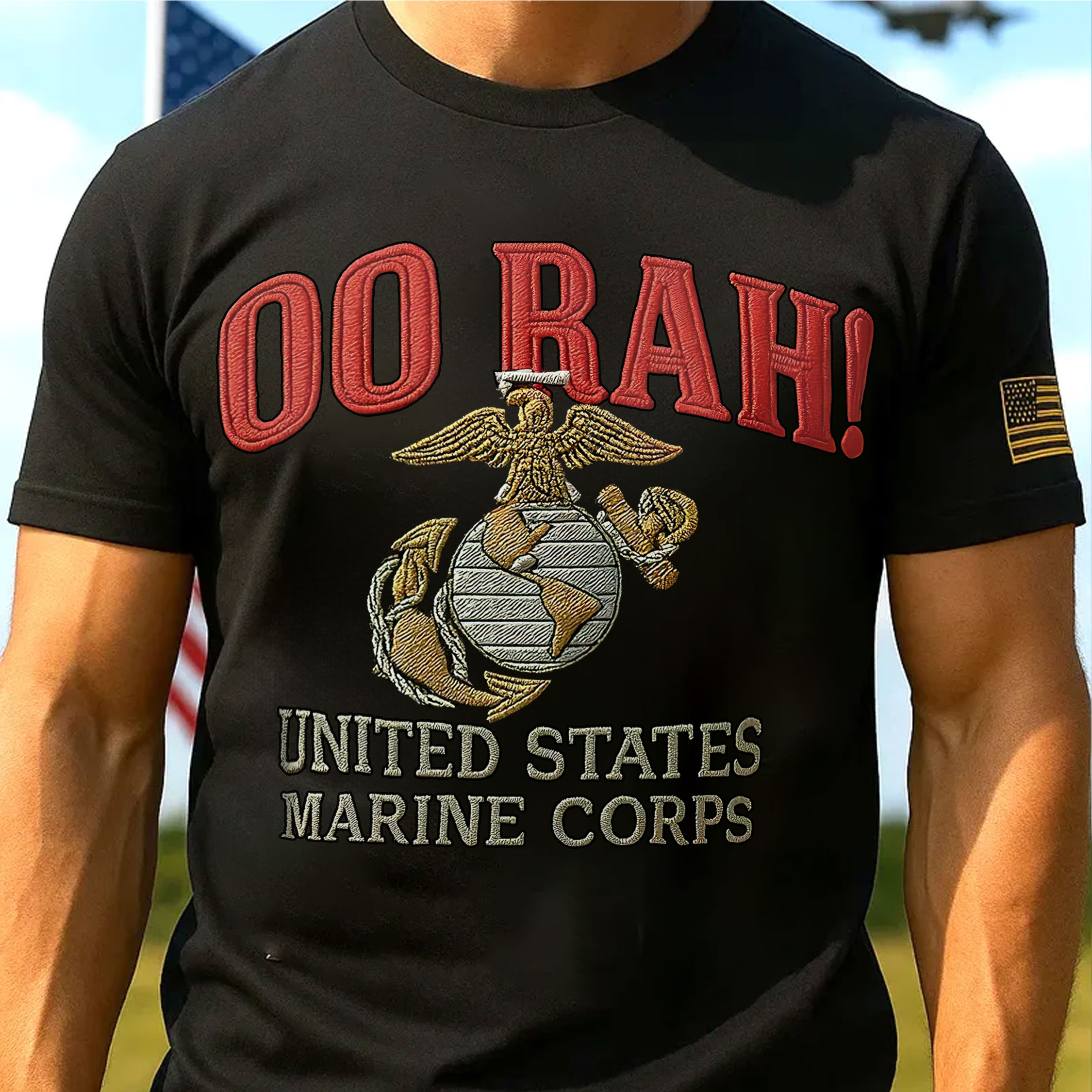 USMC 250th Anniversary Printed Casual Short Sleeve T-Shirt