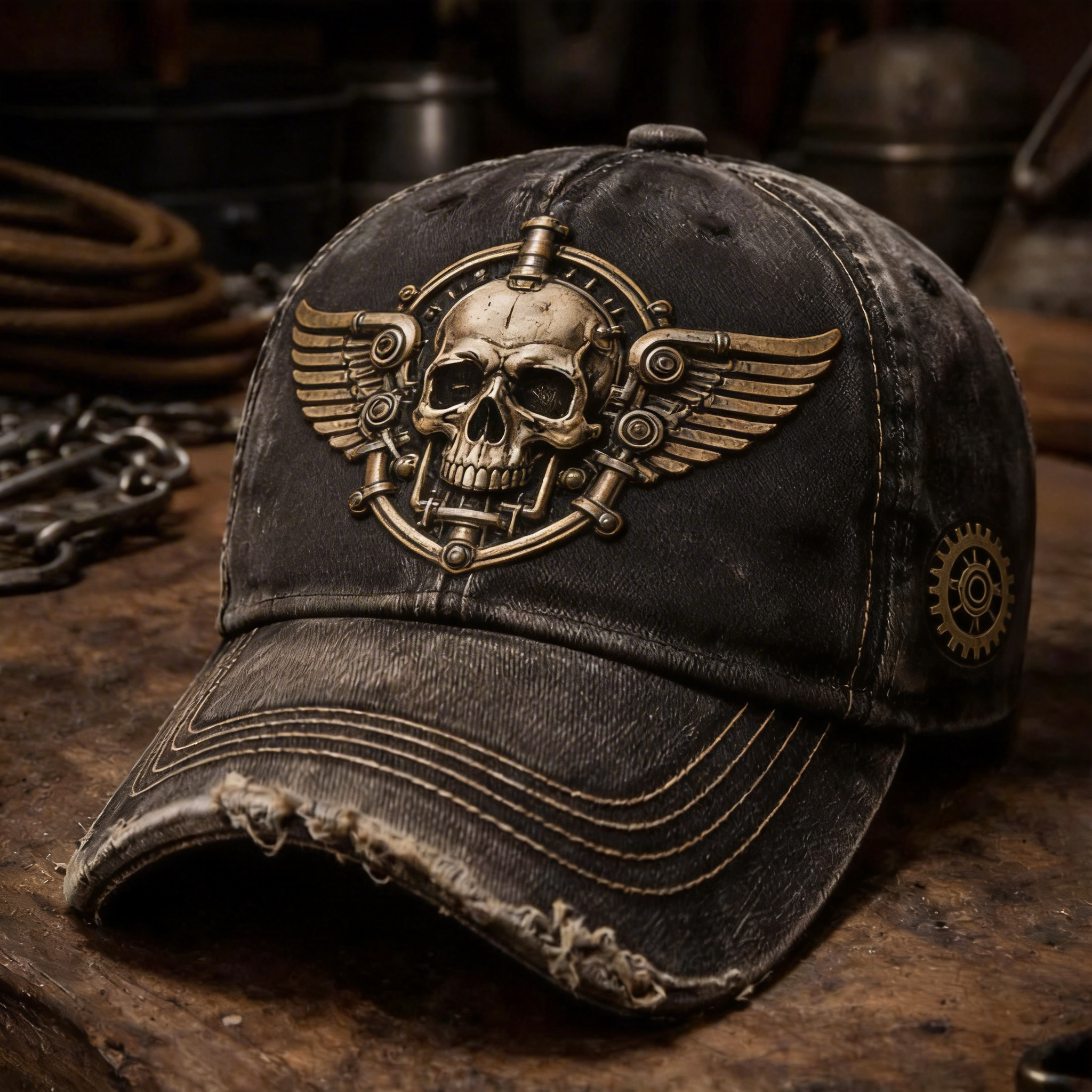 Vintage Distressed Skeleton pattern Outdoor Baseball Cap