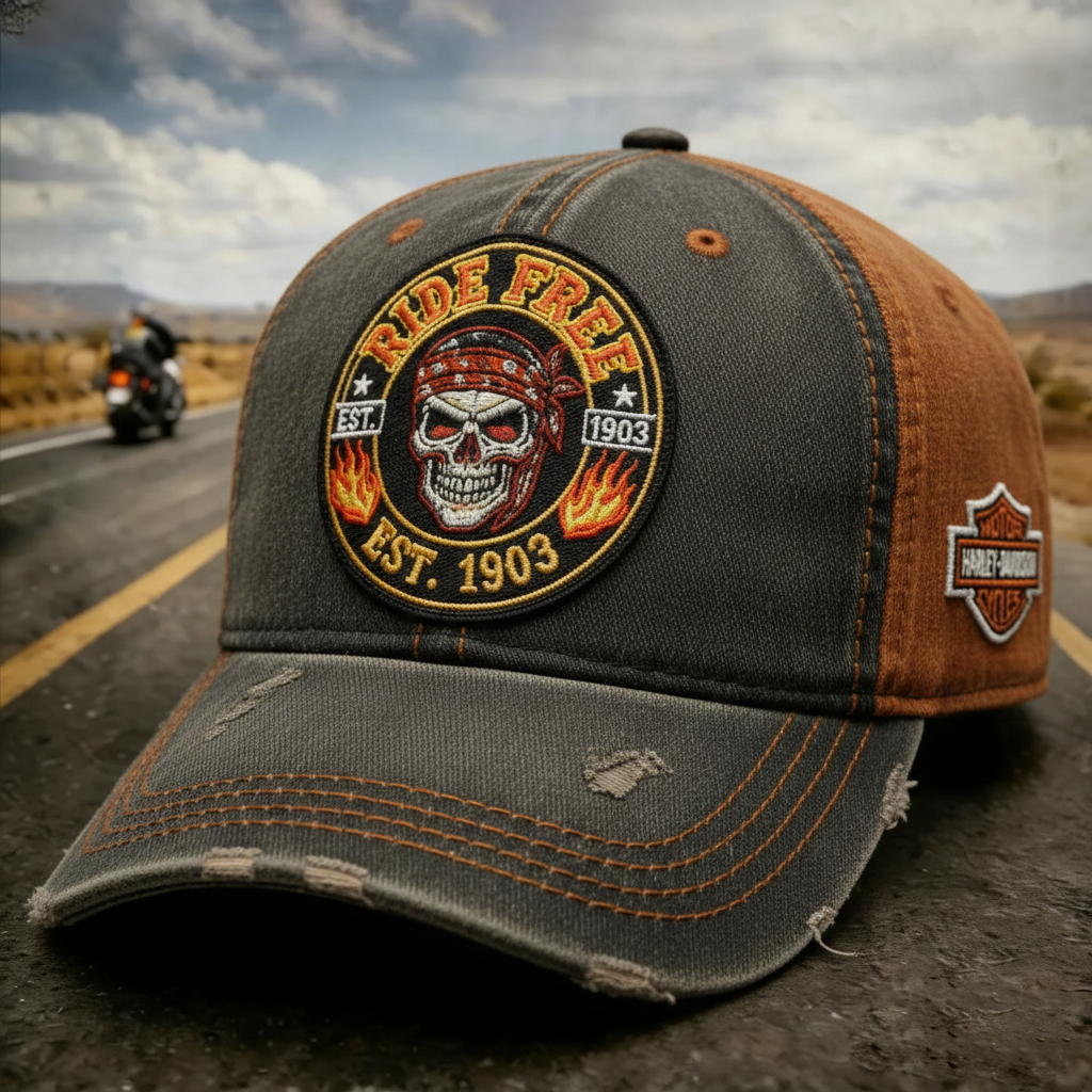 Vintage Distressed Skeleton pattern Outdoor Baseball Cap