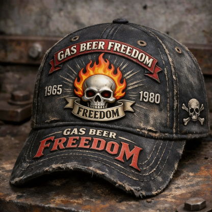 Vintage Distressed Skeleton pattern Outdoor Baseball Cap