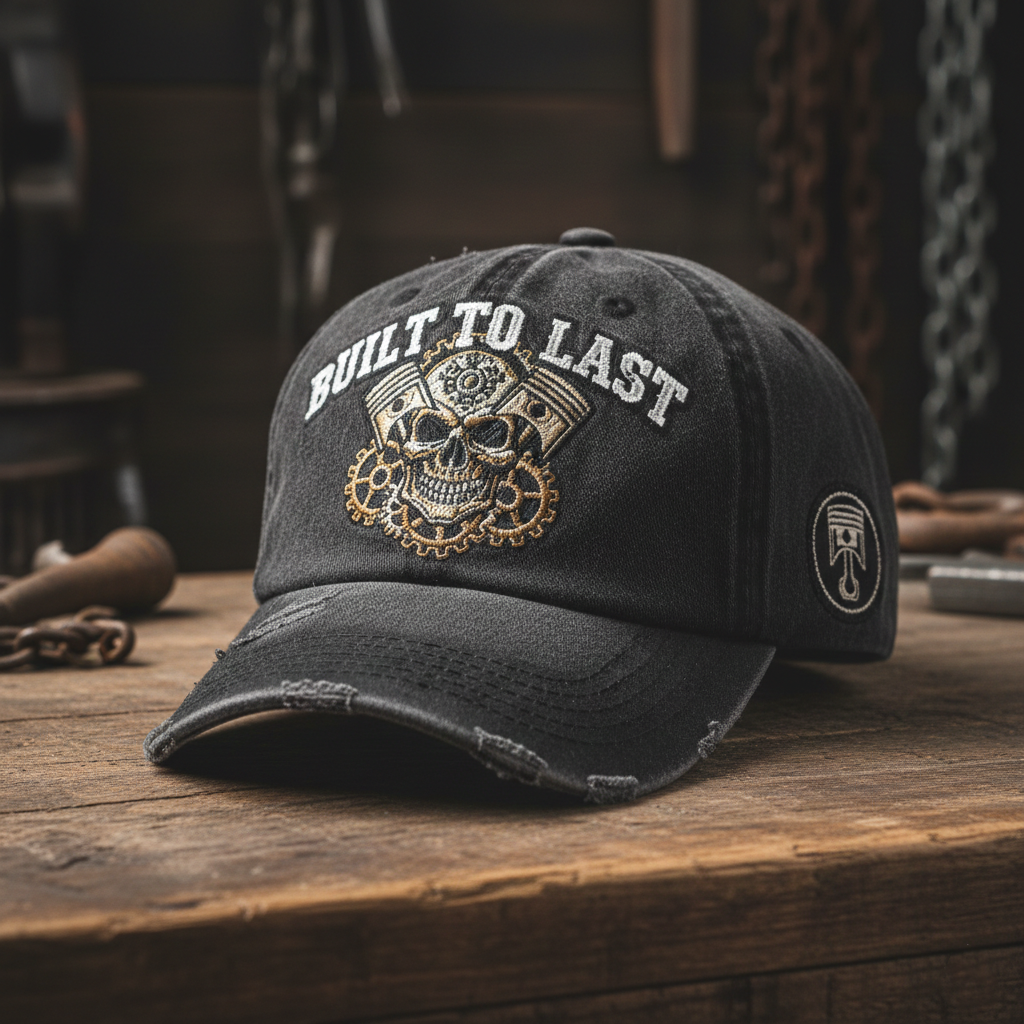 Vintage Distressed Skeleton pattern Outdoor Baseball Cap