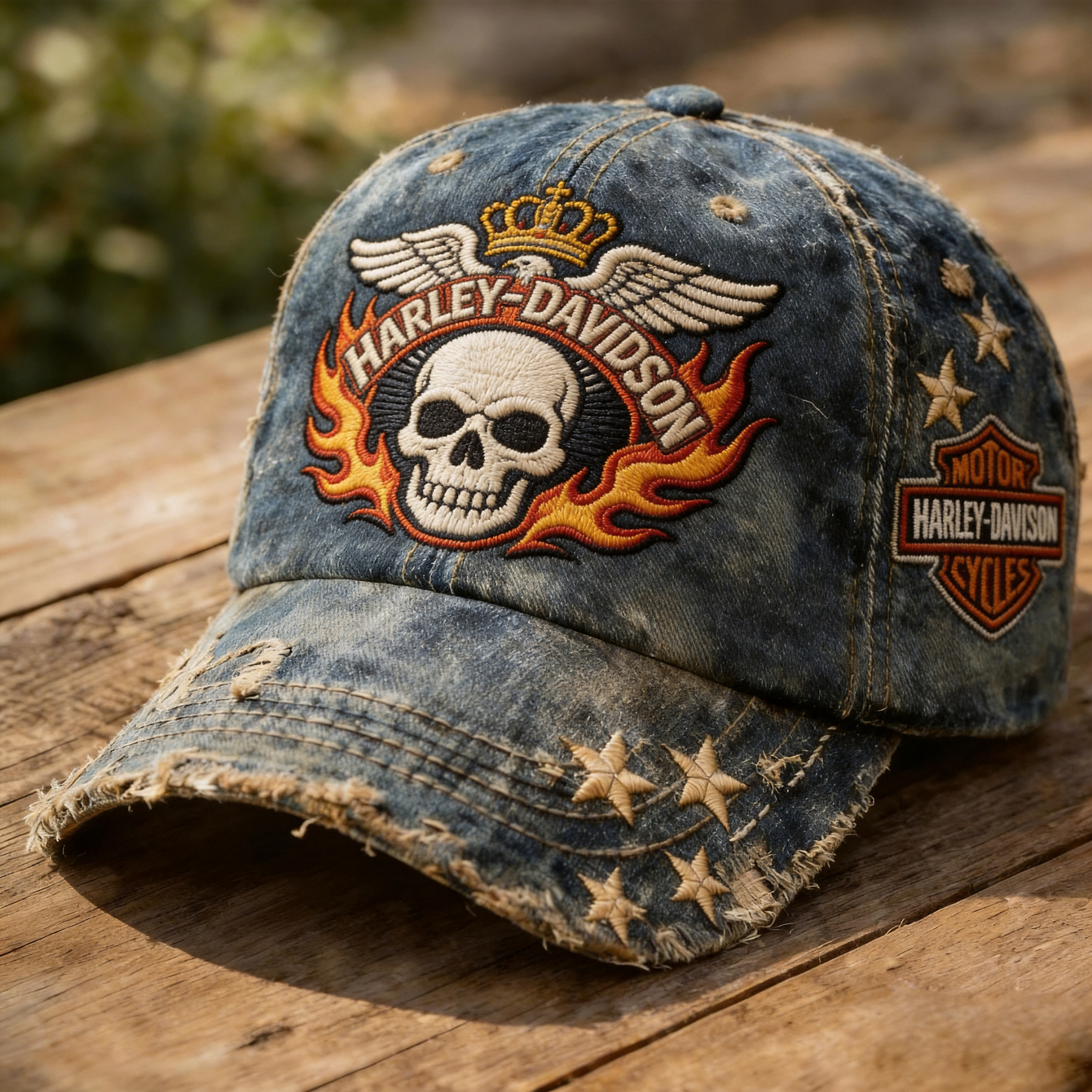 Vintage Distressed Skeleton pattern Outdoor Baseball Cap