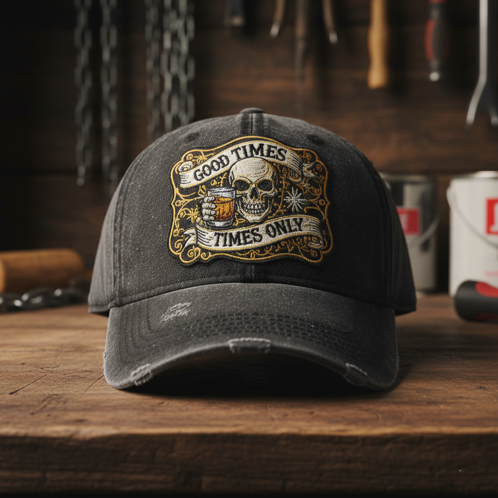 Vintage Distressed Skeleton pattern Outdoor Baseball Cap