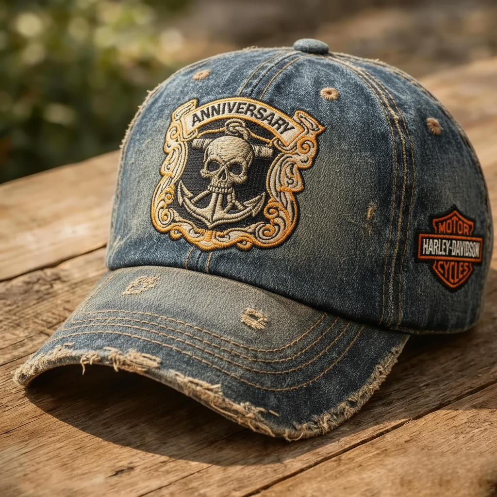 Vintage Distressed Skeleton pattern Outdoor Baseball Cap
