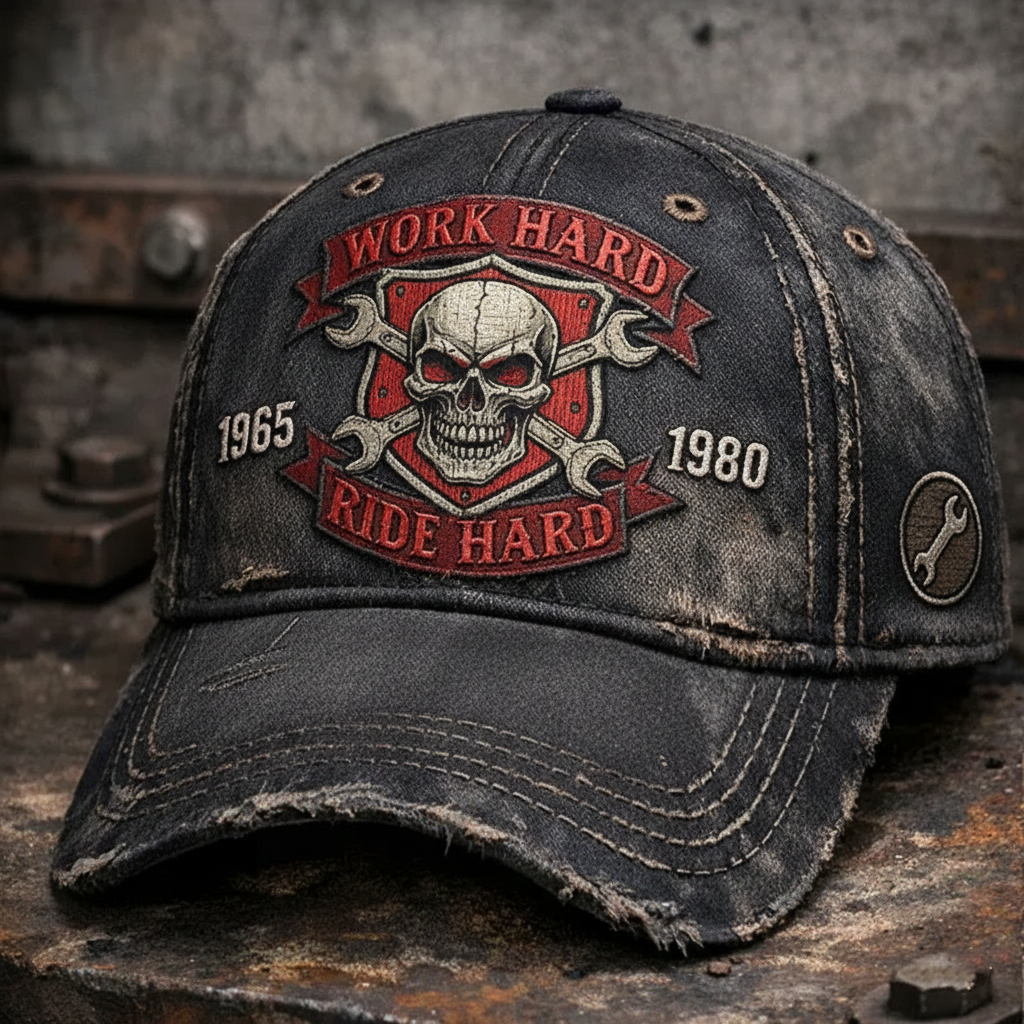 Vintage Distressed Skeleton pattern Outdoor Baseball Cap