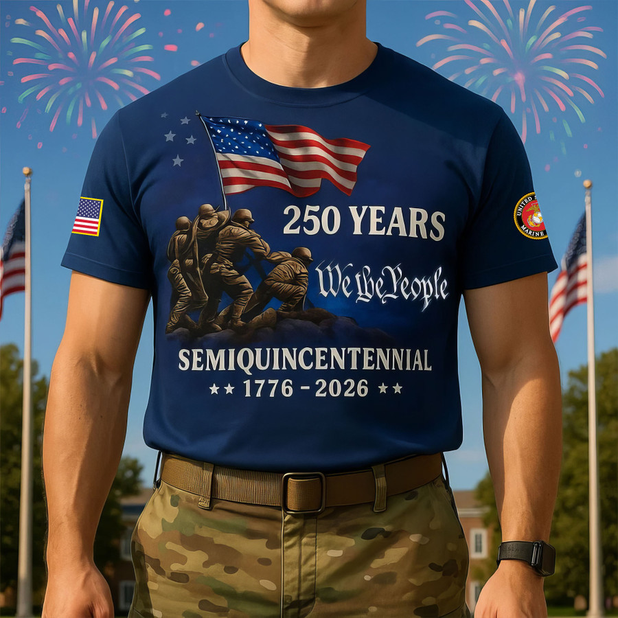 250th Anniversary of the United States T - shirt: The Star - Spangled Banner and Heroic Images Dance Together, Inscribing the Centennial Glory Epic of 'We the People
