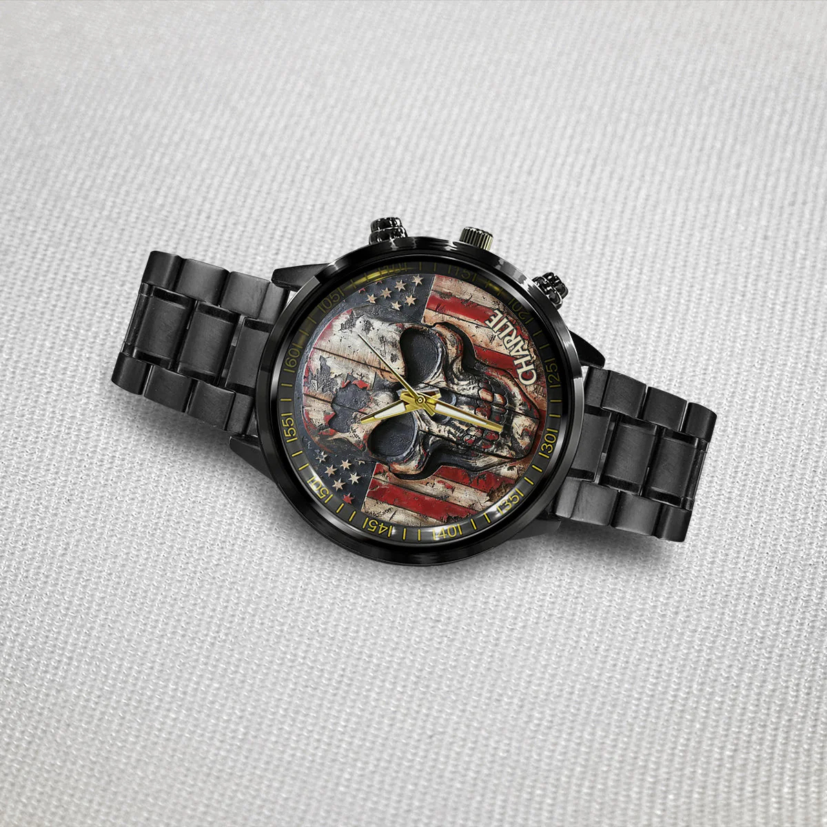 Patriotic Skull - Personalized Skull Hand Watch