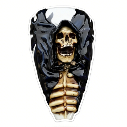 Gothic 3D Screaming Grim Reaper Skeleton Motorcycle Gas Tank Decal