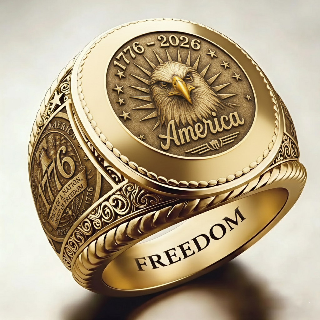Patriotic Style Eagle Pattern Ring
