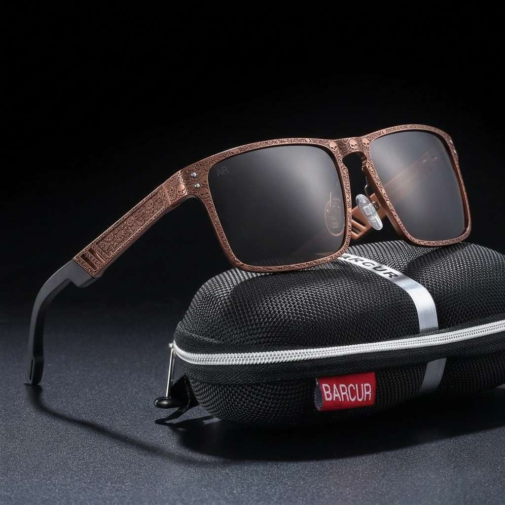 Vintage Biker Metal Frame Polarized Riding Sunglasses