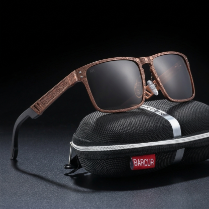 Vintage Biker Metal Frame Polarized Riding Sunglasses