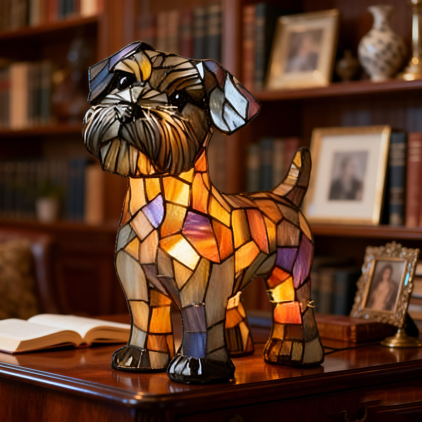 Stained Glass Vintage Style Bedroom Animal Table Lamp