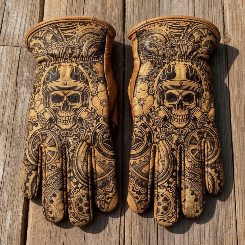 Patriotism Style Graphic Leather Gloves