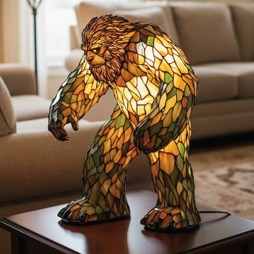 Stained Glass Vintage Style Bedroom Animal Table Lamp