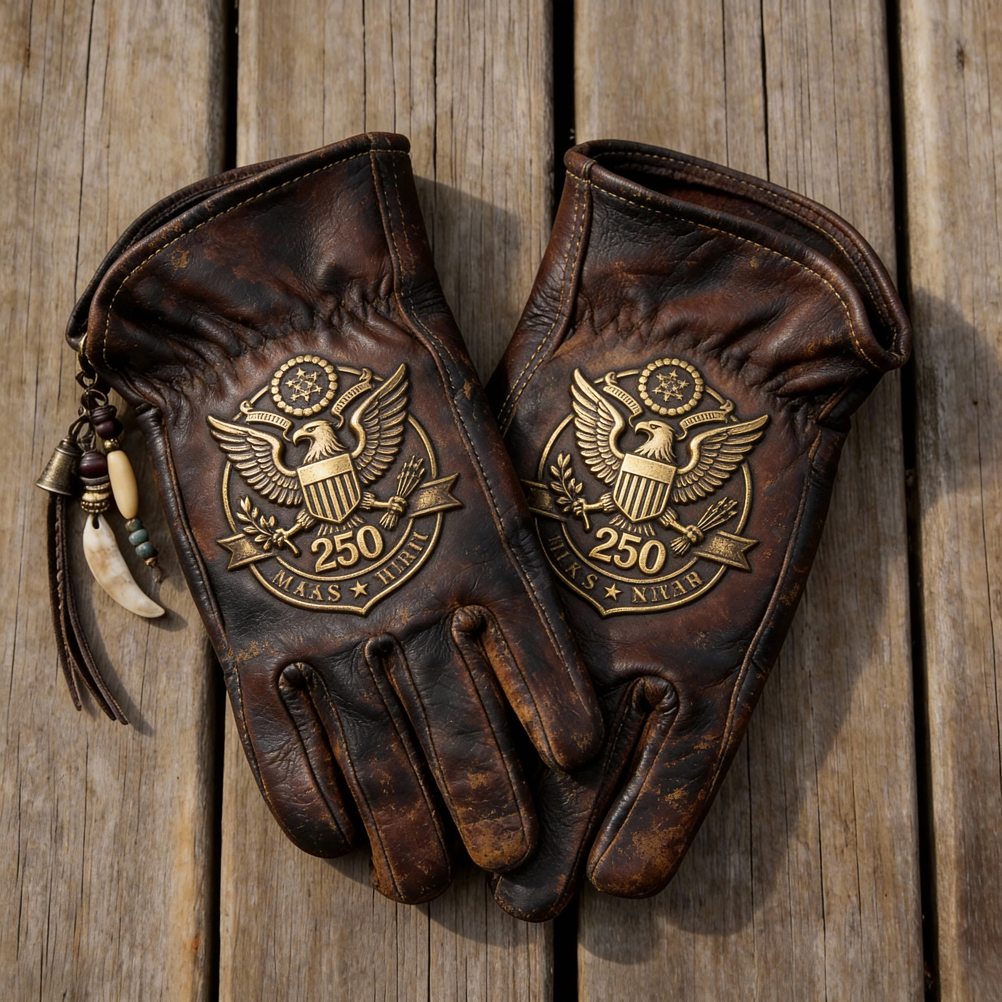 Patriotism Style Graphic Leather Gloves