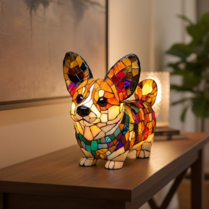 Stained Glass Vintage Style Bedroom Animal Table Lamp