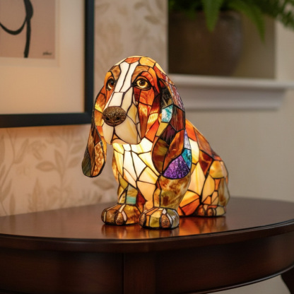Stained Glass Vintage Style Bedroom Animal Table Lamp