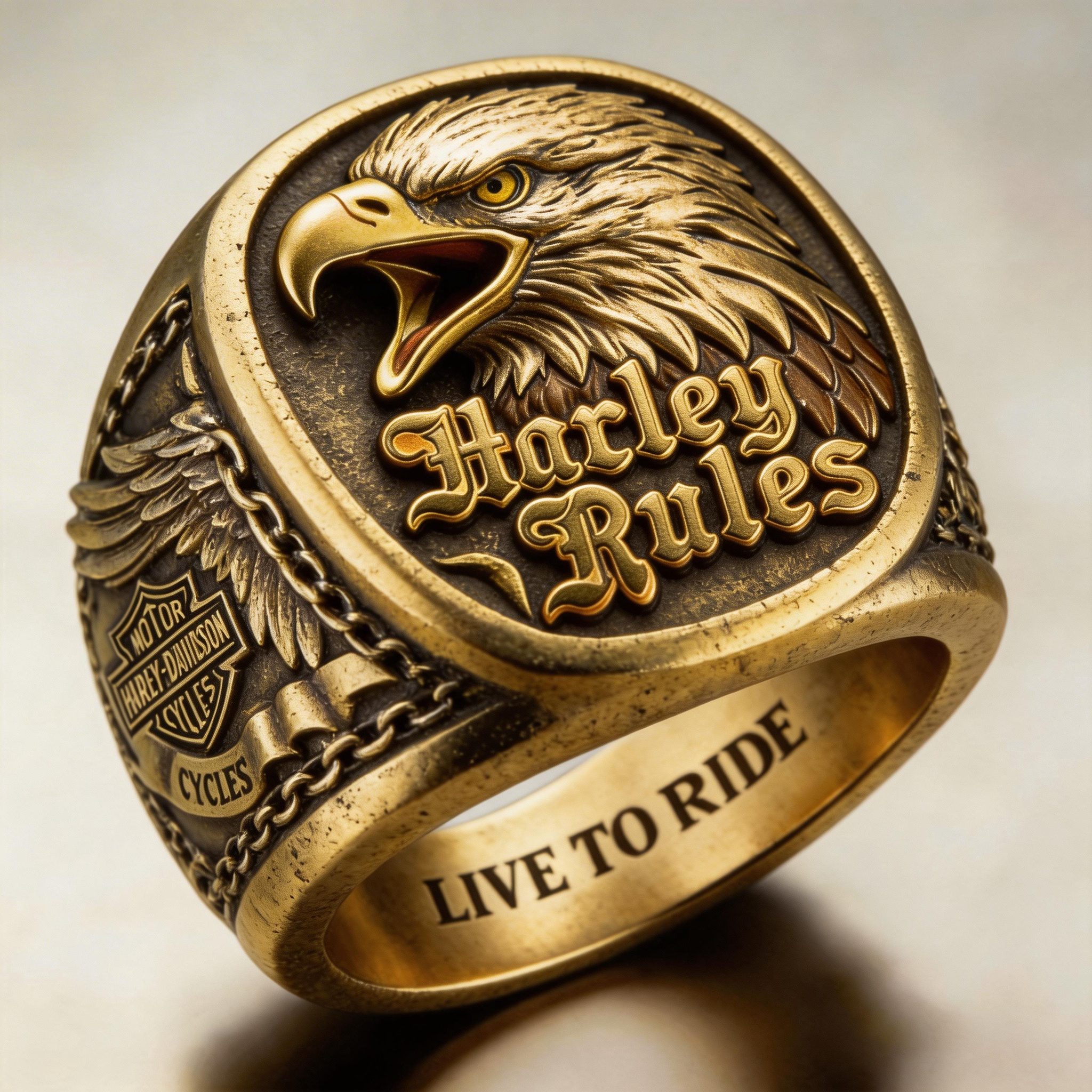 Classic American Motorcycle Style Vintage Biker Ring