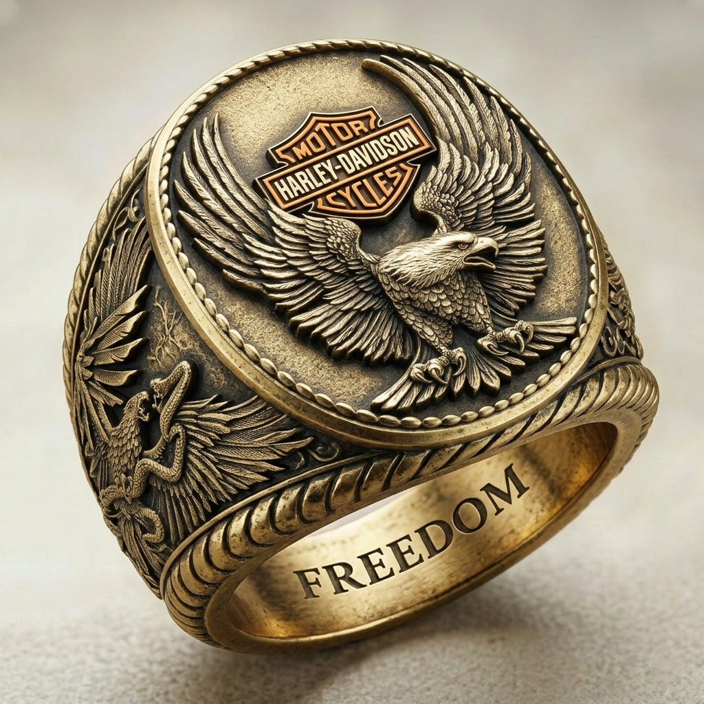Classic American Motorcycle Style Vintage Biker Ring