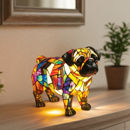 Stained Glass Vintage Style Bedroom Animal Table Lamp