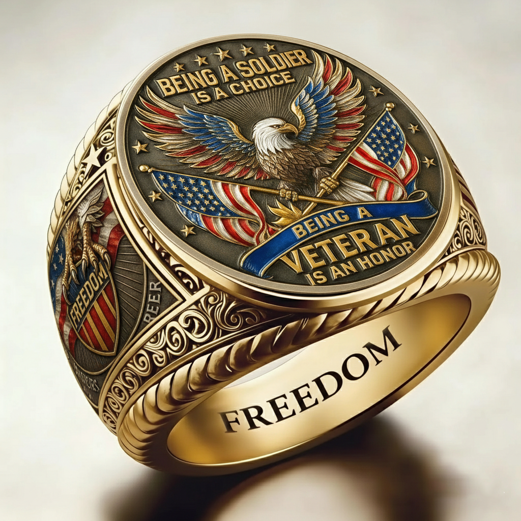 Patriotic Style Eagle Pattern Ring