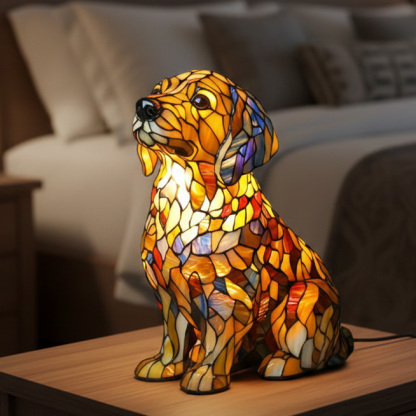 Stained Glass Vintage Style Bedroom Animal Table Lamp