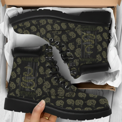 Gothic Skull Graphic Combat Boots