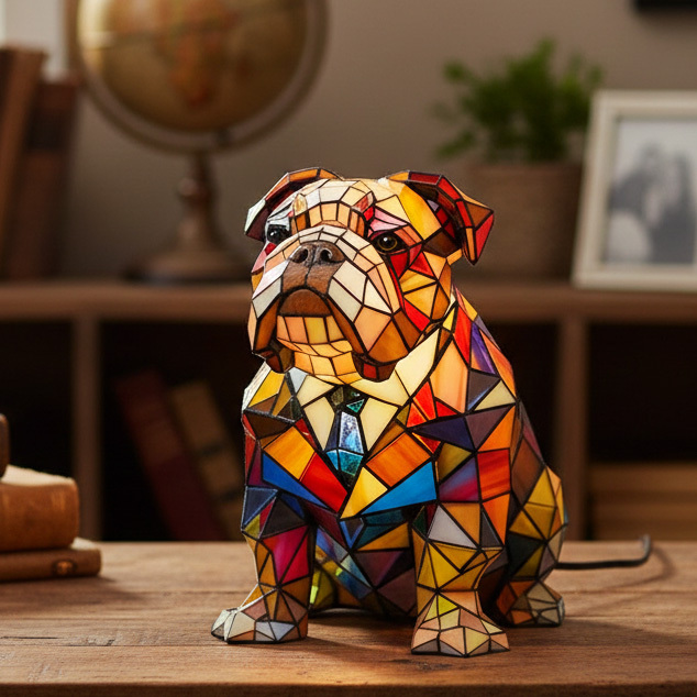 Stained Glass Vintage Style Bedroom Animal Table Lamp