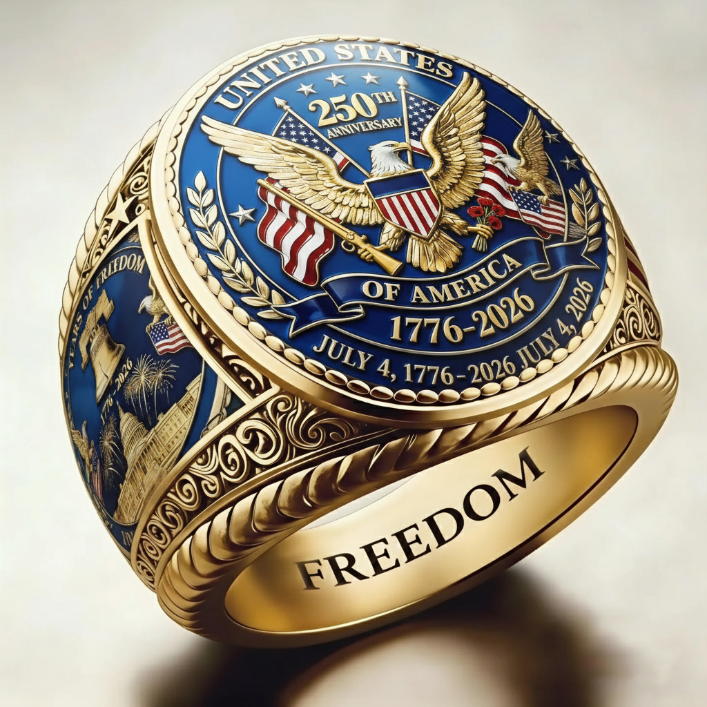 Patriotic Style Eagle Pattern Ring