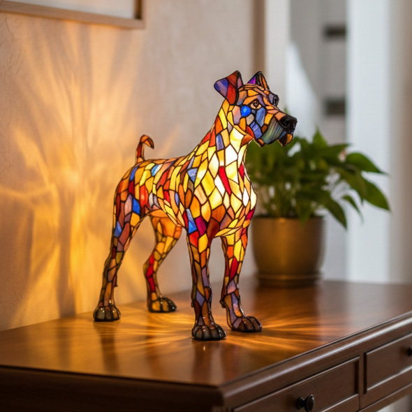 Stained Glass Vintage Style Bedroom Animal Table Lamp