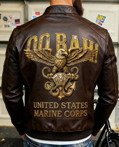 United States Marine Corps: Valor & Victory Leather Jacket