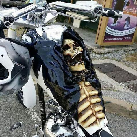 Gothic 3D Screaming Grim Reaper Skeleton Motorcycle Gas Tank Decal