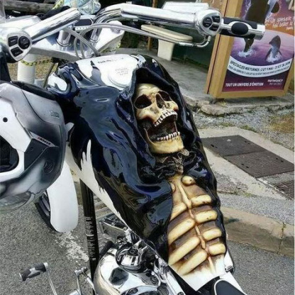 Gothic 3D Screaming Grim Reaper Skeleton Motorcycle Gas Tank Decal