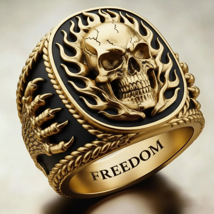 Gothic silver skull ring