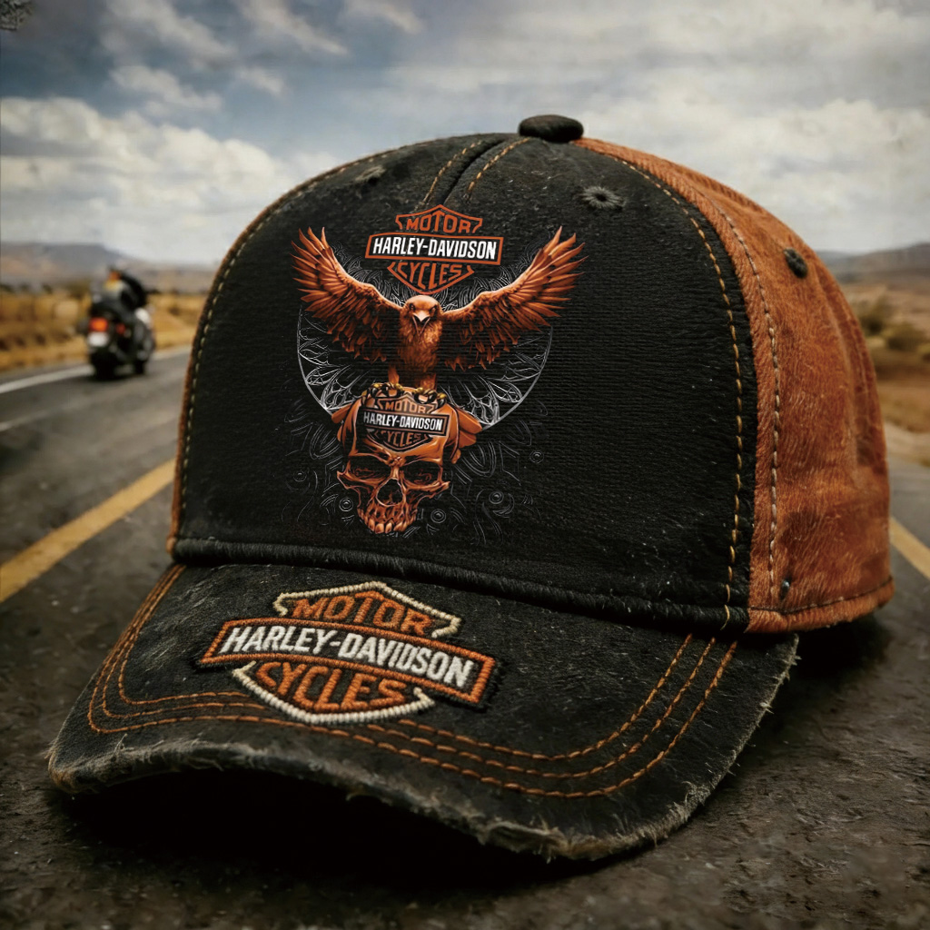 Vintage Distressed Pattern Outdoor Baseball Cap