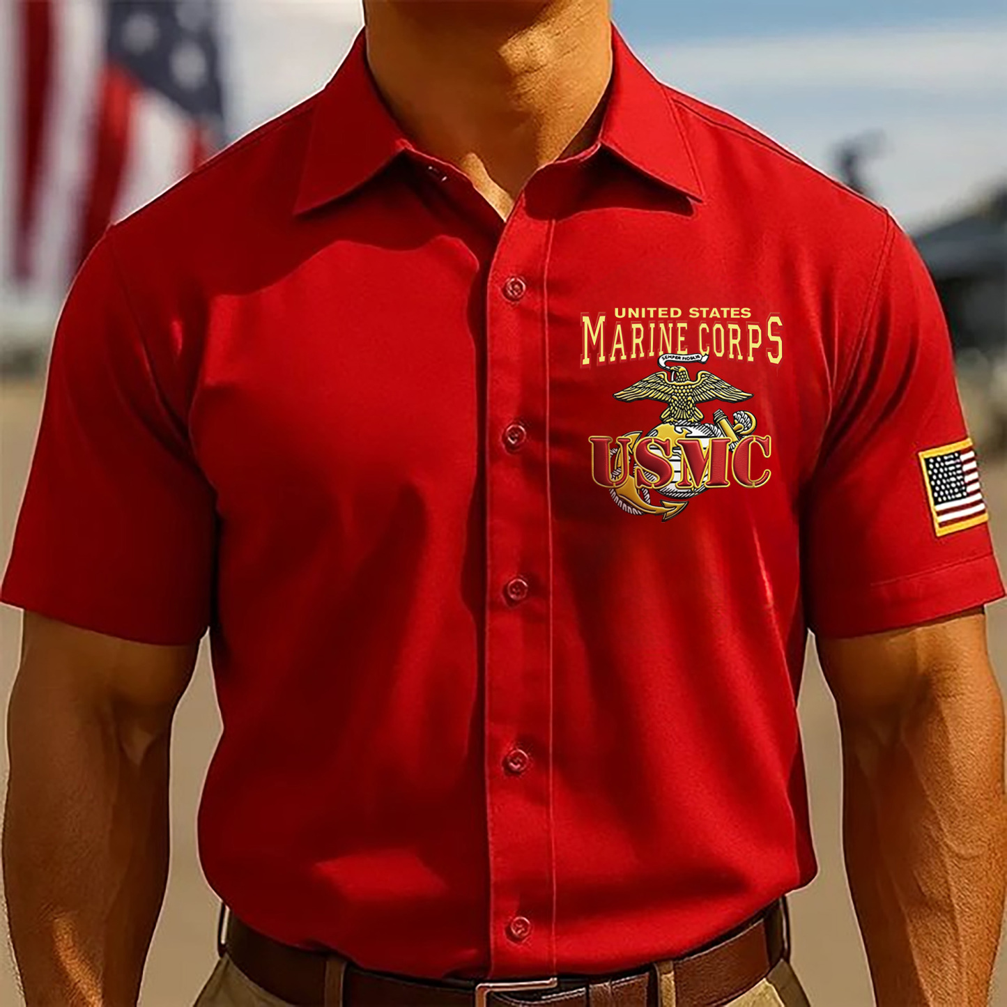 USMC 250th Birthday Short Sleeve Shirt
