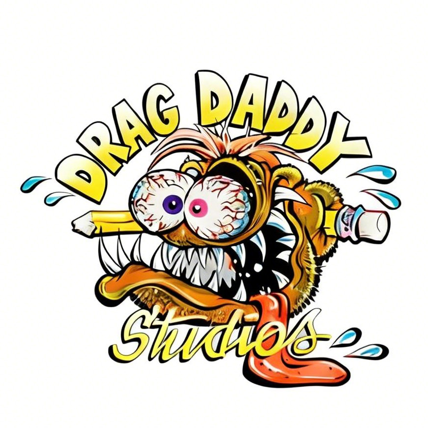 Kustom Kulture Style Cartoon Monster Biting Pencil Car Decal