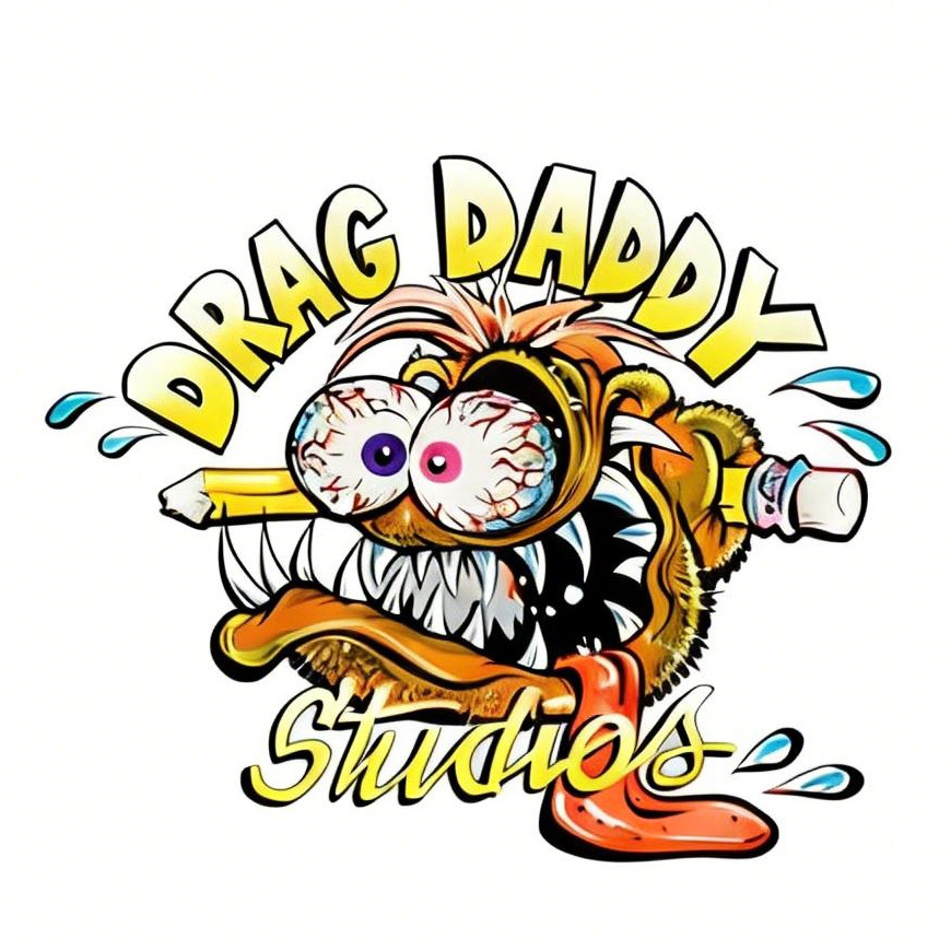 Kustom Kulture Style Cartoon Monster Biting Pencil Car Decal