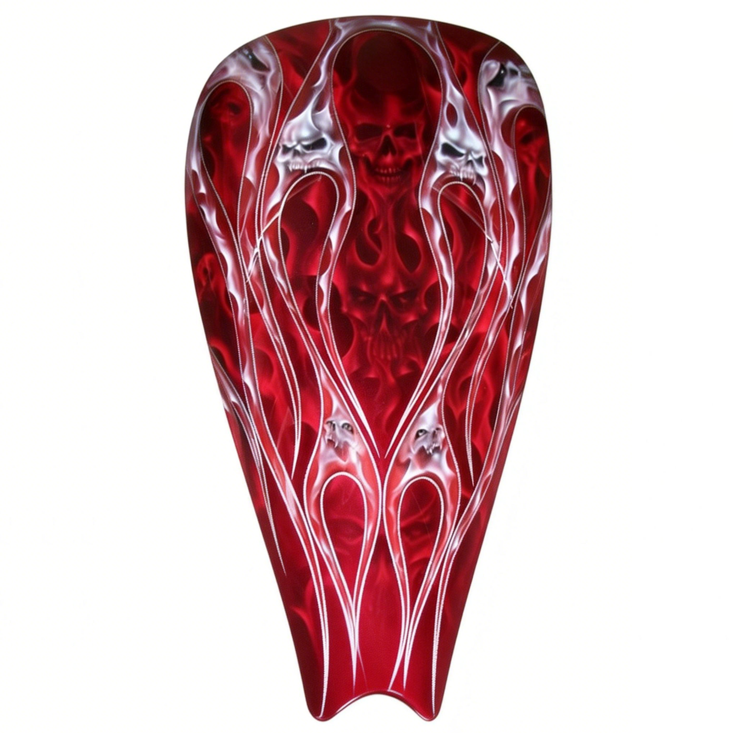 Hellfire Gothic Red Skull Flame Graphic Motorcycle Tank Decal