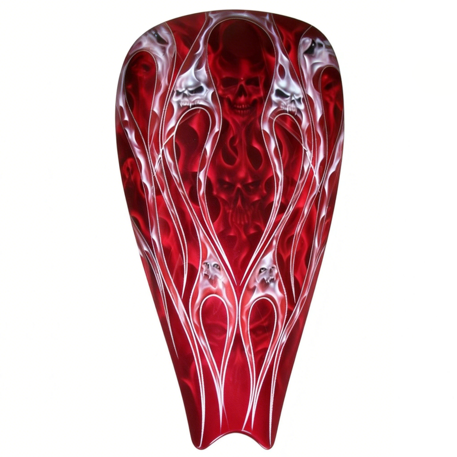 Hellfire Gothic Red Skull Flame Graphic Motorcycle Tank Decal