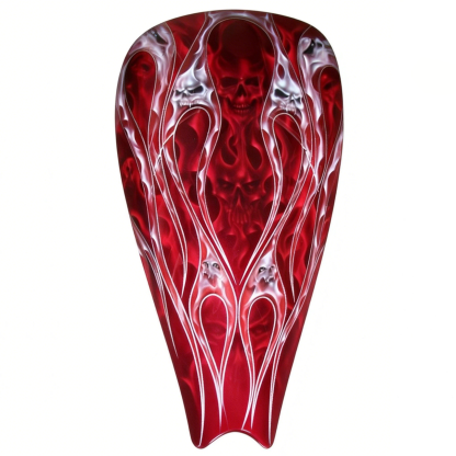 Hellfire Gothic Red Skull Flame Graphic Motorcycle Tank Decal