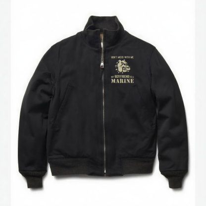 Don't mess with me. Winter jacket with demonic dog pattern.