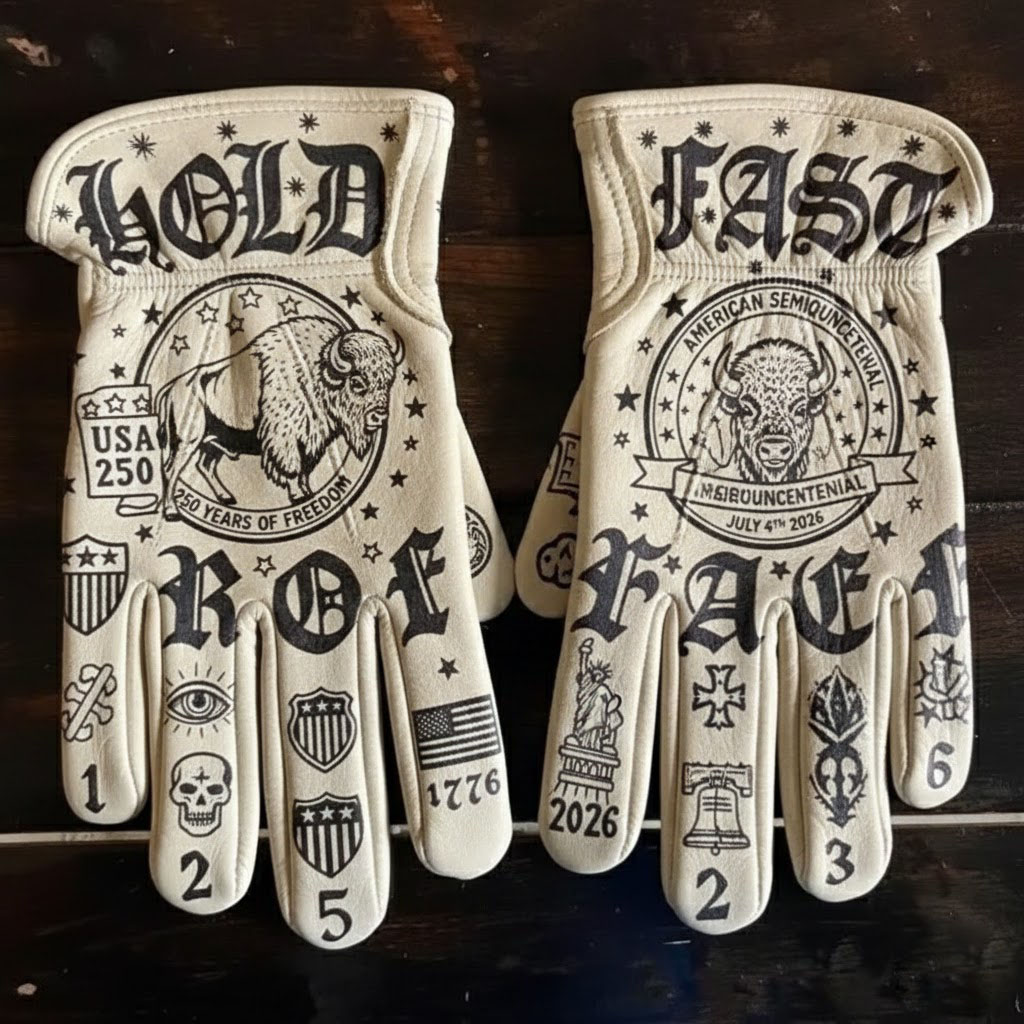 Patriotic USA 250th Commemorative Gloves for Work & Riding