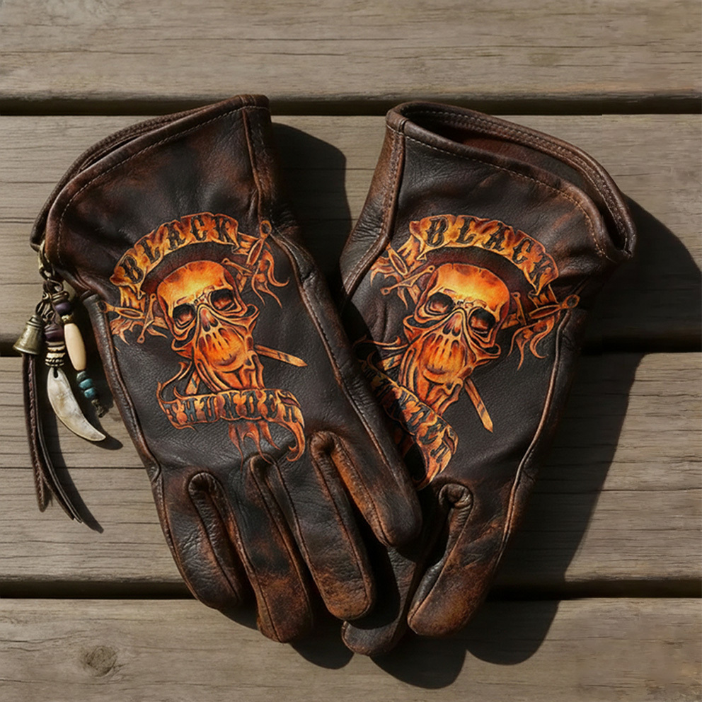Patriotism Style Graphic Leather Gloves